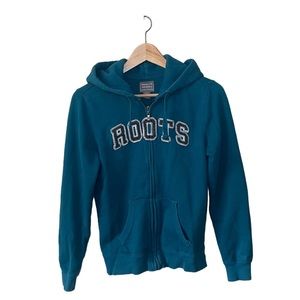 Roots Sweater Full Zip Up Hoodie Women’s Size XS Blue